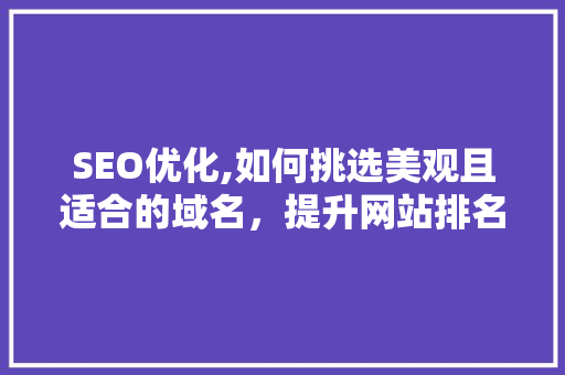 SEO优化,如何挑选美观且适合的域名，提升网站排名