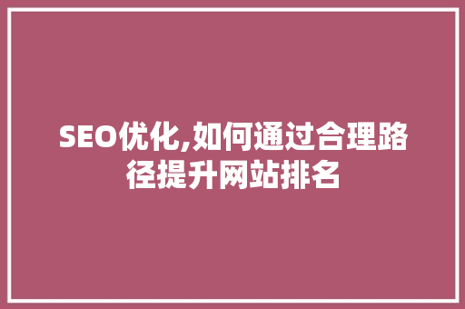 SEO优化,如何通过合理路径提升网站排名