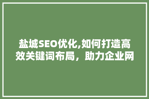 盐城SEO优化,如何打造高效关键词布局，助力企业网络营销
