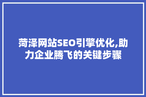 菏泽网站SEO引擎优化,助力企业腾飞的关键步骤 菏泽网站SEO引擎优化,助力企业腾飞的关键步骤