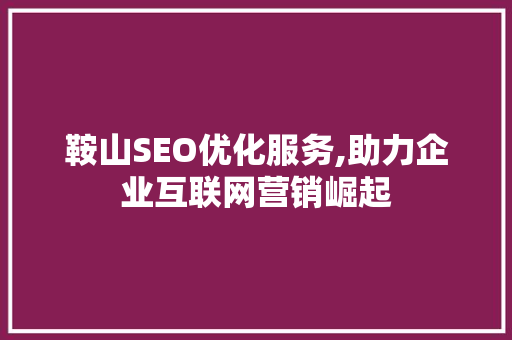 鞍山SEO优化服务,助力企业互联网营销崛起
