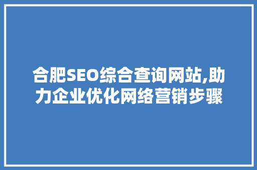 合肥SEO综合查询网站,助力企业优化网络营销步骤