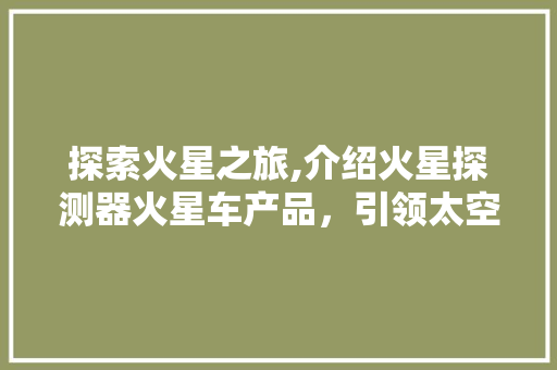 探索火星之旅,介绍火星探测器火星车产品，引领太空科技新潮流