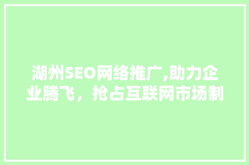 湖州SEO网络推广,助力企业腾飞，抢占互联网市场制高点