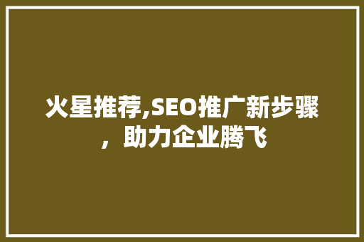 火星推荐,SEO推广新步骤，助力企业腾飞
