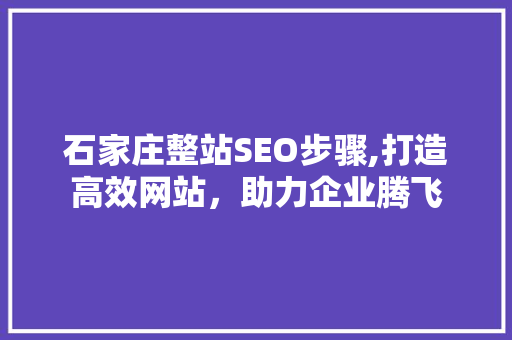 石家庄整站SEO步骤,打造高效网站,助力企业腾飞 石家庄整站SEO步骤,打造高效网站,助力企业腾飞
