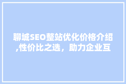 聊城SEO整站优化价格介绍,性价比之选，助力企业互联网营销新篇章