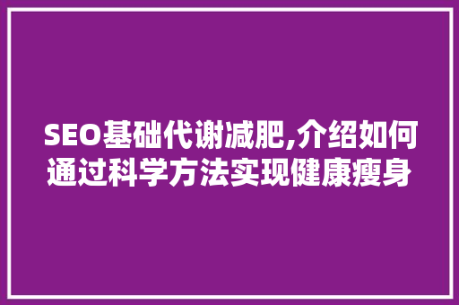 SEO基础代谢减肥,介绍如何通过科学方法实现健康瘦身