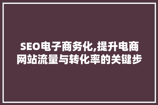 SEO电子商务化,提升电商网站流量与转化率的关键步骤
