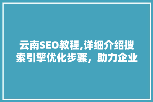 云南SEO教程,详细介绍搜索引擎优化步骤，助力企业腾飞