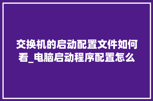 交换机的启动配置文件如何看_电脑启动程序配置怎么看的