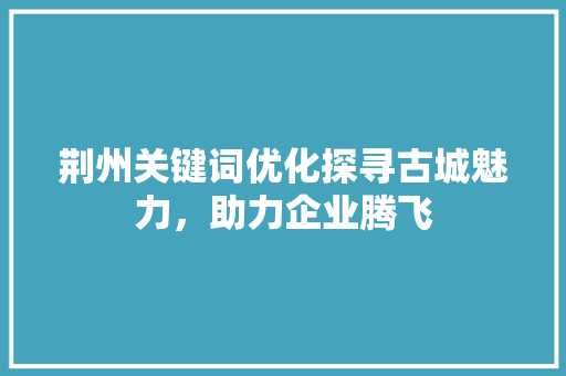 荆州关键词优化探寻古城魅力，助力企业腾飞 编程语言