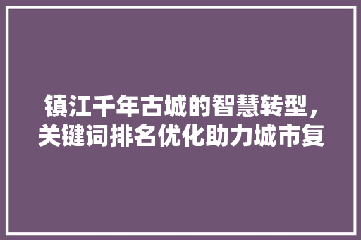 镇江千年古城的智慧转型，关键词排名优化助力城市复兴