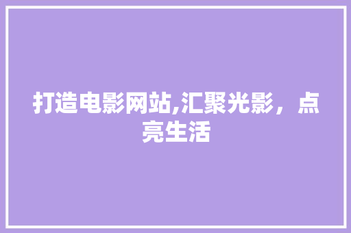 打造电影网站,汇聚光影，点亮生活 打造电影网站,汇聚光影，点亮生活 电脑配置