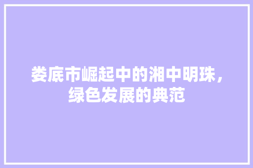娄底市崛起中的湘中明珠，绿色发展的典范