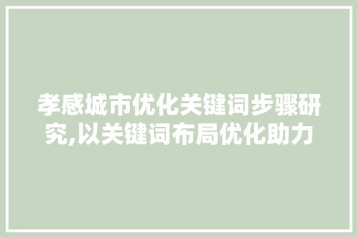 孝感城市优化关键词步骤研究,以关键词布局优化助力城市品牌发展