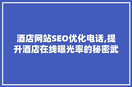 酒店网站SEO优化电话,提升酒店在线曝光率的秘密武器