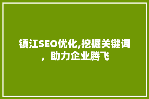 镇江SEO优化,挖掘关键词，助力企业腾飞 编程语言