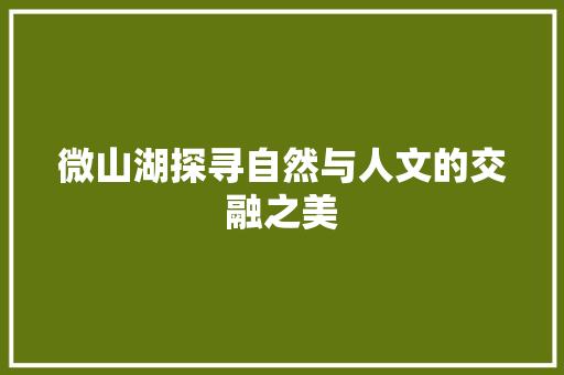 微山湖探寻自然与人文的交融之美