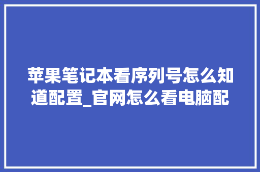 苹果笔记本看序列号怎么知道配置_官网怎么看电脑配置信息