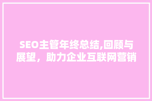 SEO主管年终总结,回顾与展望，助力企业互联网营销新篇章 电脑配置