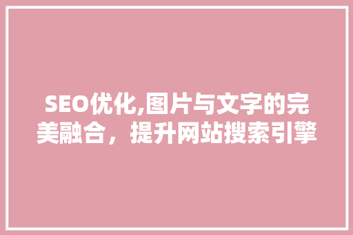 SEO优化,图片与文字的完美融合，提升网站搜索引擎排名 电脑故障维修