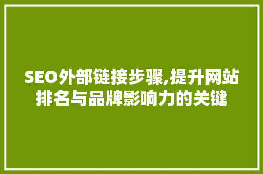 SEO外部链接步骤,提升网站排名与品牌影响力的关键