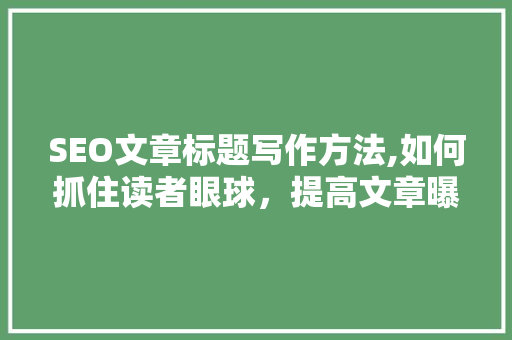 SEO文章标题写作方法,如何抓住读者眼球，提高文章曝光度