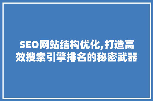 SEO网站结构优化,打造高效搜索引擎排名的秘密武器