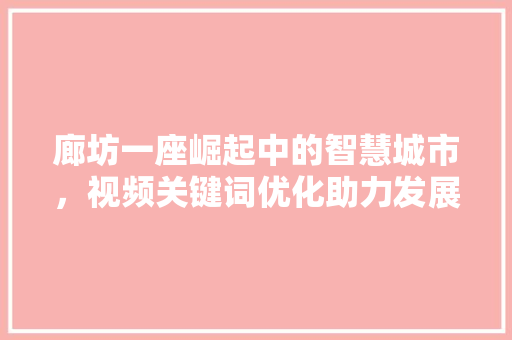 廊坊一座崛起中的智慧城市，视频关键词优化助力发展
