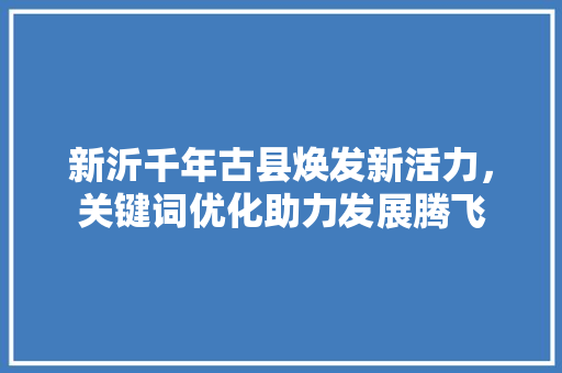 新沂千年古县焕发新活力,关键词优化助力发展腾飞 新沂千年古县焕发新活力,关键词优化助力发展腾飞
