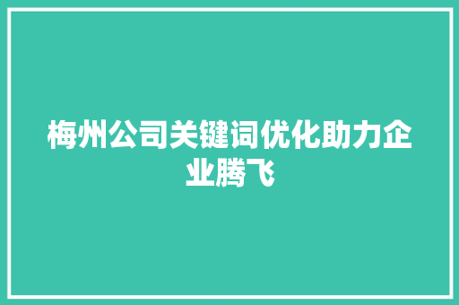 梅州公司关键词优化助力企业腾飞
