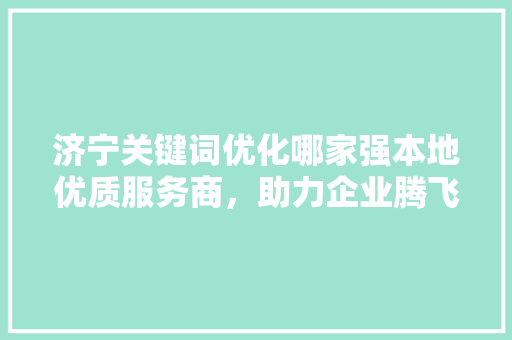 济宁关键词优化哪家强本地优质服务商，助力企业腾飞
