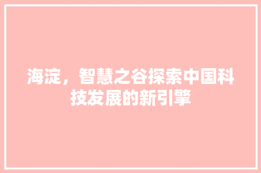 海淀，智慧之谷探索中国科技发展的新引擎