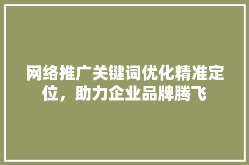 网络推广关键词优化精准定位,助力企业品牌腾飞 电脑故障维修 网络推广关键词优化精准定位,助力企业品牌腾飞 电脑故障维修