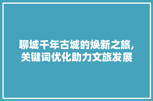 聊城千年古城的焕新之旅,关键词优化助力文旅发展