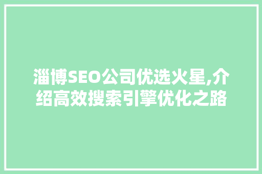 淄博SEO公司优选火星,介绍高效搜索引擎优化之路