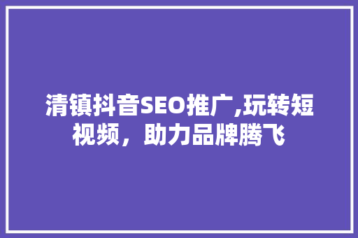 清镇抖音SEO推广,玩转短视频,助力品牌腾飞 清镇抖音SEO推广,玩转短视频,助力品牌腾飞