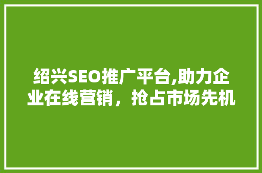 绍兴SEO推广平台,助力企业在线营销，抢占市场先机