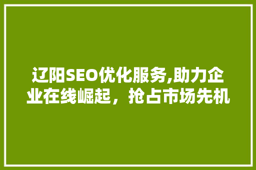 辽阳SEO优化服务,助力企业在线崛起，抢占市场先机