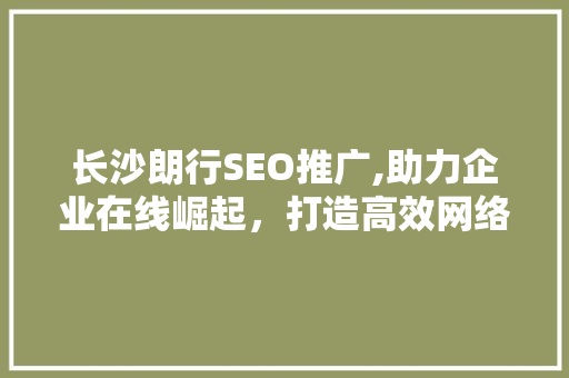 长沙朗行SEO推广,助力企业在线崛起，打造高效网络营销步骤