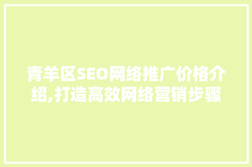 青羊区SEO网络推广价格介绍,打造高效网络营销步骤