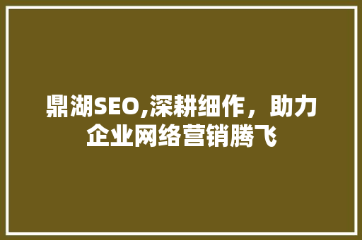 鼎湖SEO,深耕细作，助力企业网络营销腾飞