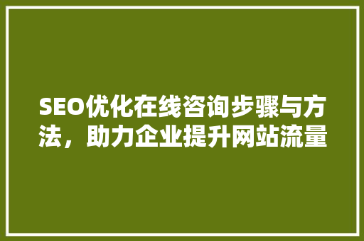 SEO优化在线咨询步骤与方法，助力企业提升网站流量与转化率