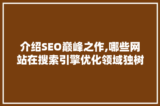 介绍SEO巅峰之作,哪些网站在搜索引擎优化领域独树一帜