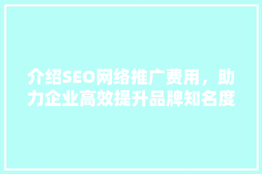 介绍SEO网络推广费用，助力企业高效提升品牌知名度 电脑基础