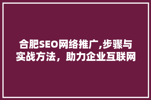 合肥SEO网络推广,步骤与实战方法，助力企业互联网营销新高度
