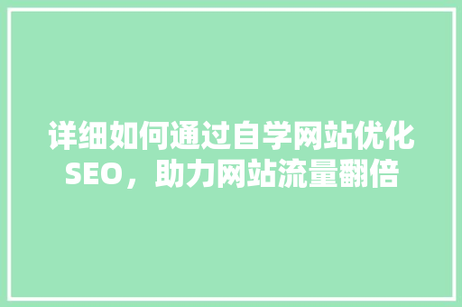 详细如何通过自学网站优化SEO，助力网站流量翻倍