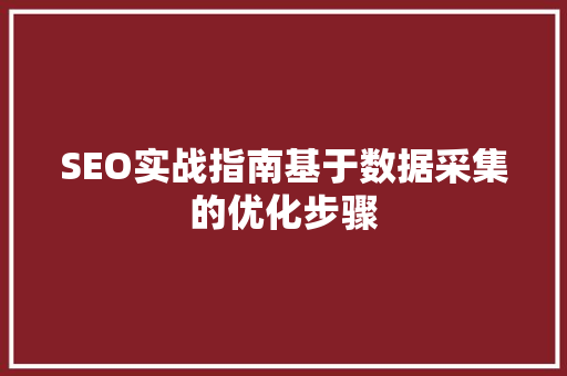 SEO实战指南基于数据采集的优化步骤