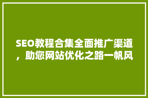 SEO教程合集全面推广渠道，助您网站优化之路一帆风顺